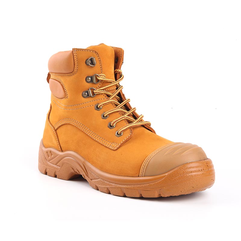 Botas de trabalho industrial de couro Crazy Horse de grão integral de corte médio