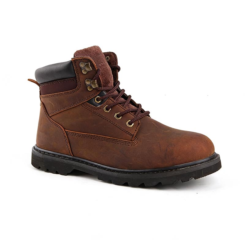 Botas de trabalho de construção com bico de aço de corte médio